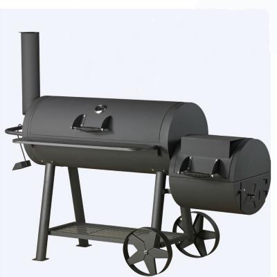 China Easily Assembled Outdoor Portable with Cart Wood Pellet Charcoal BBQ Grill Offset Pit Patio Backyard Meat Cooker Smoker for sale