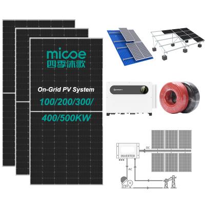 China Home Commercial Industrial Micoe Customized Design 100KW 200KW 300KW 400KW 500KW On Grid Solar System for sale