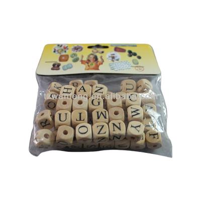 China Europe 12mm Natural Wooden Beads 12mm Letter Wooden Beads,Wholesale Wooden Beads for sale