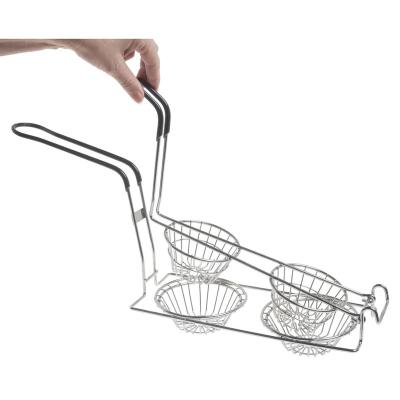 China Sustainable Double Taco Cup Frying Basket For Frying Tank Oven for sale