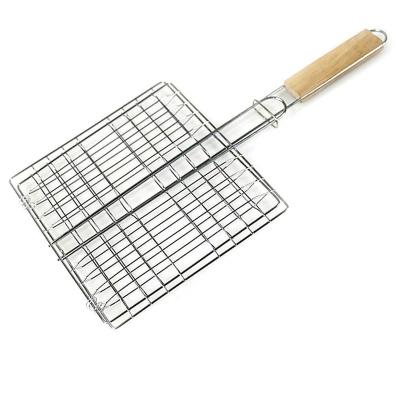 China Sustainable Wire BBQ Net BBQ Grilling Net Wood Rack Clip Holder Durable BBQ Handle BBQ Supply Camp for sale