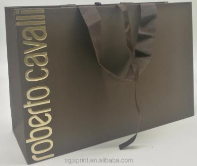 China Eco - Friendly Bulk Paper Bag With Logo Print And Custom Paper Bag With Ribbon Handle for sale