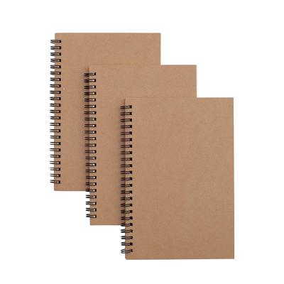 China Promotion Personalized Eco-friendly Soft Cover Notebook Factory Price Brown Paper Spiral Notebook Lined for sale