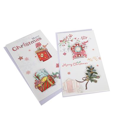 China Europe Hot Sale Merry Christmas Fancy Paper Greeting Cards With Envelope for sale