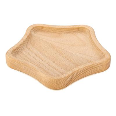 China Eco-Freindly Plant Indian Star Shaped Fruit Dessert Tray Wooden Crystal Snack Tray for sale