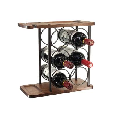 China India Best Selling Wooden Wine Racks Countertop Wine Rack Wine Rack With Glass Rack for sale