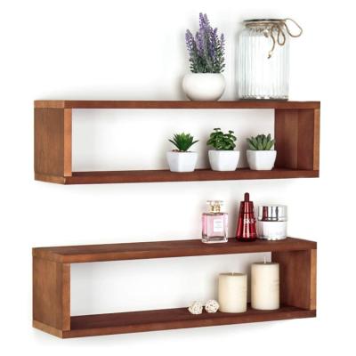 China Sustainable Collectibles Trinkets Uniquely Designed 2 Pack 60cm Wall Mounted Wooden Floating Shelf for sale