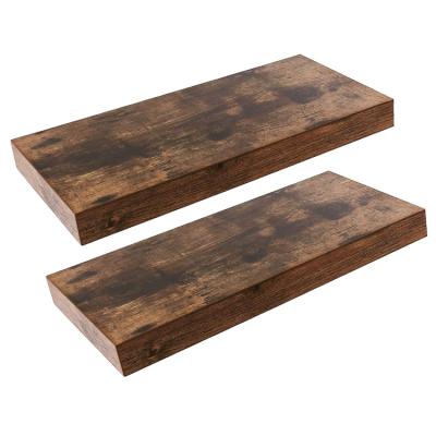 China 2 Cut Living Room Good Living Room Decor Rustic Brown Wall Shelf Viable Set for sale