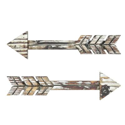 China Minimalist Set of 2 16.7 Ultra-Wide 2.5 Inch Wooden Arrow Home Decor Wall Decor for sale