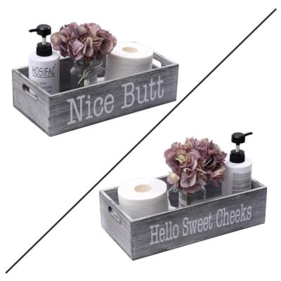 China Africa Gray Nice Butt Farmhouse Bathroom Decor Box Bathroom Decor Box Toilet Paper Holder for sale