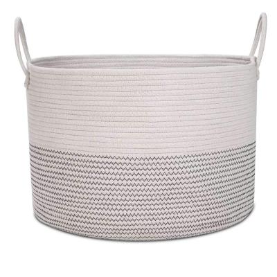 China Easy Storage Cotton Rope Hamper Laundry Baskets 20X13.3 Woven Storage Bins Spacious 20X13.3 Woven Storage Bins for sale