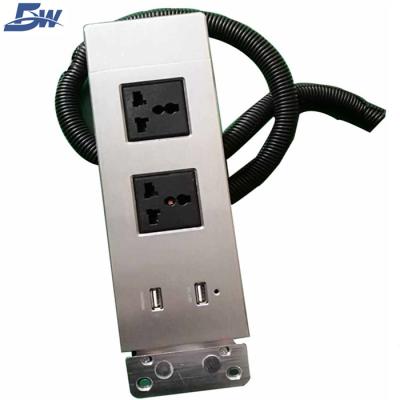 China Easy Installation Hot Sale Aluminum Finished Wall Outlet Outlet / Desk Mounted Outlet for sale