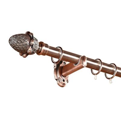 China Antique Copper Szone 28mm Easy Installation Metal Curtain Twist Hollow Rod With Ball Turkey for sale