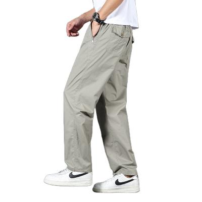 China New Big Fat Youth 95 Cotton Work Patch Mid Waist Anti-Static Bag Casual Loose Mid Waist Alephan Cargo Pants Men's Long Streetwear for sale