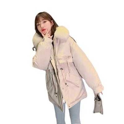 China 2021 New Winter Parka Women's Down Cotton Jacket Loose Coat Women's Winter Korean Hooded Collar Woolen Viable for sale