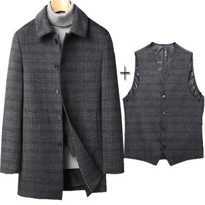 China 2021 New winter viable high quality men's coat woolen coat with detachable woolen vest for men's jacket for sale