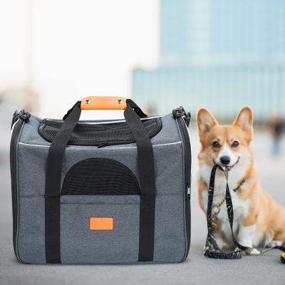 China Sustainable Pet Carrier Airline Approved Pet Carrier Sleep Fold Fashion Travel Carrier Novation Pet Bag for sale