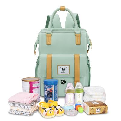 China Causal Water Resistant Travel Mummy Backpack Baby Diaper Storage Bag Workout Mommy Diaper Backpack Bag With Changing Bed for sale