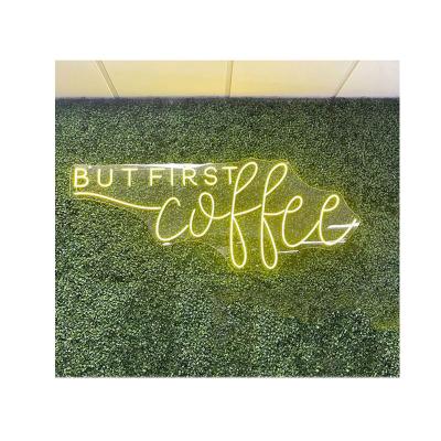 China Buildings Buildings Custom But First Coffee Letter Led Neon Sign Vip Bar Coffee Led Sign For Bar Shop Wall Decor for sale