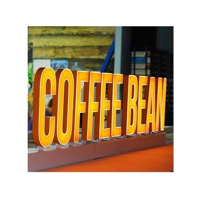 China Elegant Styles Elegant Styles Pizza Store Coffee Shop Business Logo 3D Letter Sign Led Illuminated Sign Advertising Light Led Letters For Restaurant Building for sale