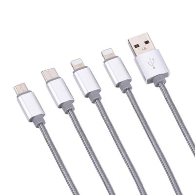 China Universal Charging All Electronic Material New Design Usb Cable Fast Charging Phone Charger Cable 4 In 1 Usb Cable With Micro C Type For Iphone Huawei for sale