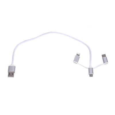 China Universal Charging All Electronic Hardware Factory Hot Sale 3 In 1 Tpe+Aluminum Alloy Shell Micro Usb Type C 8pin Charging Cable for sale