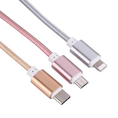 China Charging + Data Sending Customized New Design Nylon Material Mobile Charger Data Cable Cell Phone Charging Cable For Iphone for sale