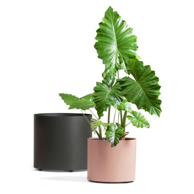 China Modern Minimalist Round Metal Flower Pot Plant Pot Planter Box for sale