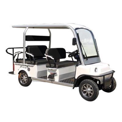 China factory cheap mini 4+2 6 seater roof guided golf cart with 100/90-10 hard windshield for sale