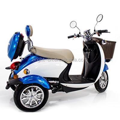 China Steel 3 Wheels Scooter Electric Power Bike Tricycle For Elderly With Double Seat for sale