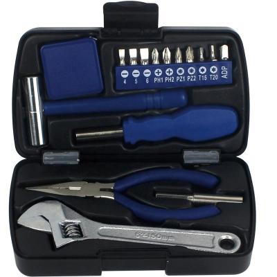 China Promotional 17pcs Mini Household Tool Kit Hot Sales Gift Hand Repair With Plastic Box Tool Kit Tool Kit for sale