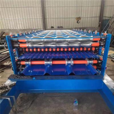 China Hotels Metal Roof Panel Roll Forming Machine Roof And Wall Sheet Roll Machine Price Double Layer Steel Philippines India for sale