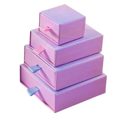 China Recycled Materials Spots Small Jewelry Box Wholesale Drawer Gradient Ring Earrings Necklace Packing Case Jewelry Box for sale