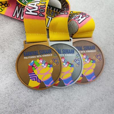 China Europe 15 Years Factory Marathon Sport Event Custom Metal Gold Silver Bronze Medal for sale