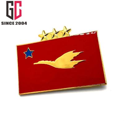 China Europe 12 Years Experience Factory Customized Hard Label Dove And Star Shape Enamel Metal Pin Vietnam Souvenir Badge With Security Bin for sale