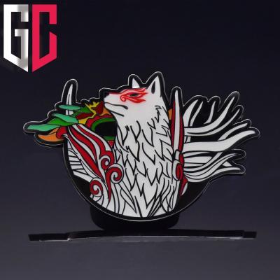 China Europe 12 Years Experience Cartoon Soft And Hard Enamel Birthday Souvenir Animal Lapel Pin Metal White Wolf Factory Customized for sale