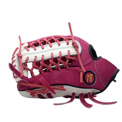 China High Quality USA Leather Steerhide Baseball Glove Outfield 12.75 Inch T Web Pink And White for sale