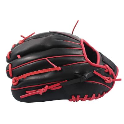 China Refined Leather Superskin Left Handed Leather Welt Red Baseball Glove Fitting Custom for sale