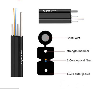 China FTTH Self-Supporting Arc Type 2 Core Fiber Optic Cable FTTH Outdoor Drop Cable GJYXFCH for sale