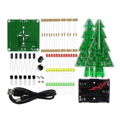 China For DIY Christmas Tree Flashlight Colorful Electronic Material Practice Kit Handmade Christmas Gift Ornaments For Xmas for sale