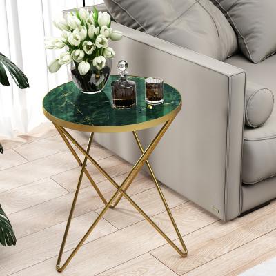 China Contemporary minimalist style fashionable small soft green black round tea table for sale