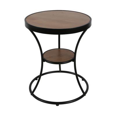 China Functional Minimalist Style Round Wooden Table With Small Round Frame Coffee Table for sale