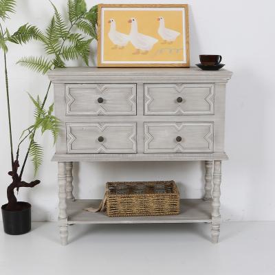 China Tile Design Multi Drawer Console Table Wooden Storage Cabinet Tall Sideboard Cabinet for sale