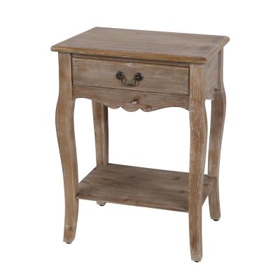 China Traditional Antique Solid Wood Nightstand Side Table With Storage Drawer Base Rack for sale