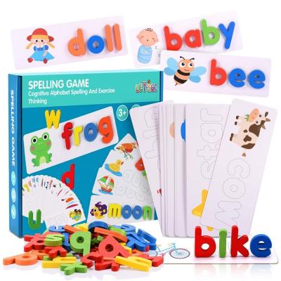 China 100% Eco-friendly Wooden Frame Words Spelling Games For Kids ABC Learning Toys For Toddlers Educational Toys For Children for sale