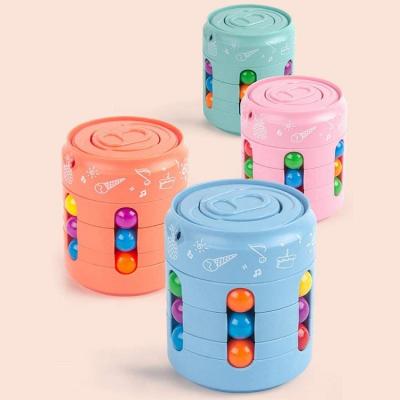 China Hot Sale STRESS RELIEVER/LIGHTWEIGHT Amazon Magic Cube Magic Colorful Bean Rotating Toys Fidget Toys Kids Puzzles Educational Toy for sale