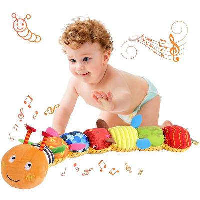 China Fun To Play 2021 Hot Sale Music Caterpillar Multifunctional Baby Plush Educational Toy for sale