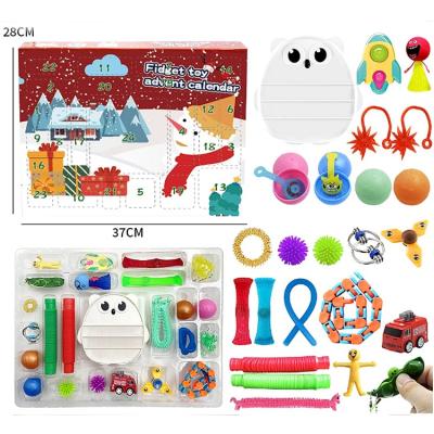 China Christmast Ornament Toss Cheap Toy Set Advent Calendar 2021 Christmas Countdown 24 Days Children's Gift Doe for sale