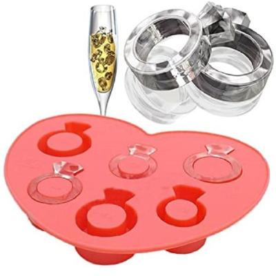 China Viable Hot Sell Ice Mold Tray Diamond Love Ring Tray Freeze Mold Ice Cream Maker Mold For Summer for sale