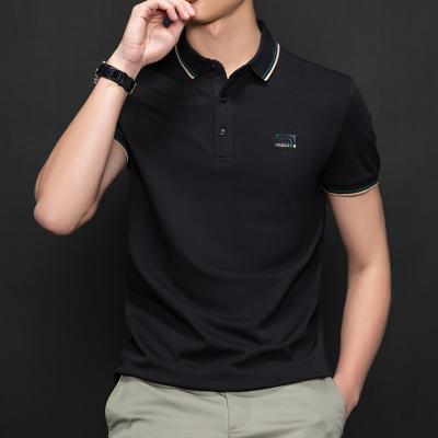 China Anti-wrinkle summer hot sales comfortable elastic men's short sleeve quick-drying cotton high quality polo shirt for men for sale